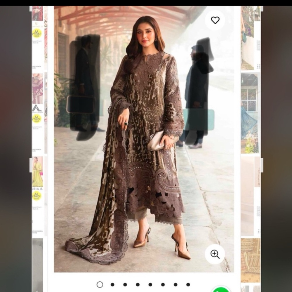 Brown Printed Lawn Dress